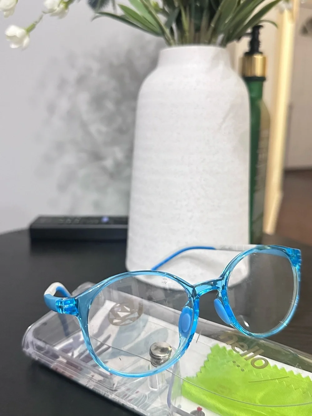 Kids Transparent Blue Round Sunglasses - Unbranded